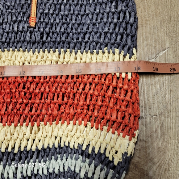 Loft Straw Tote Red, White. Navy & Light Blue 4th of July - Picture 3 of 9